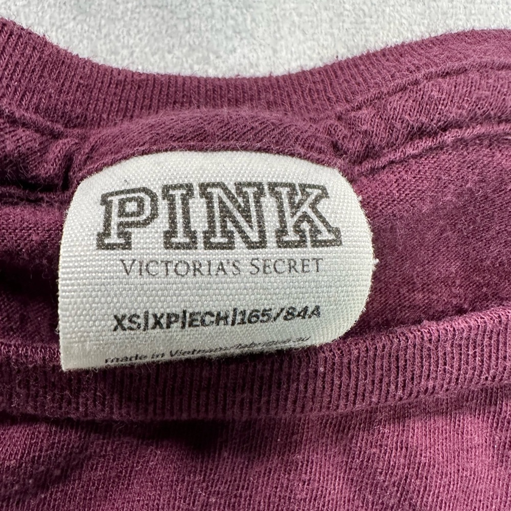 Y2K PINK Victoria's Secret Magenta Varsity Tee Size XS - Picture 2 of 5